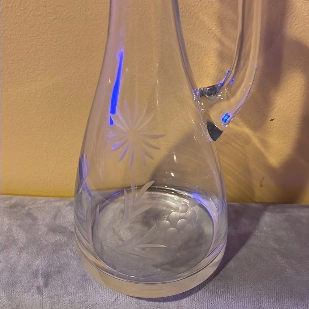 Elegant Clear Pressed Glass Carafe